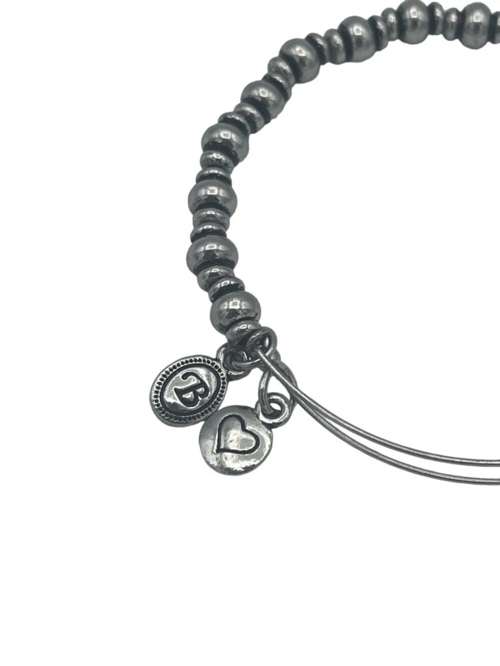 Beaded Bangle Bracelet Silver Tone Adjustable Women - Picture 5 of 5